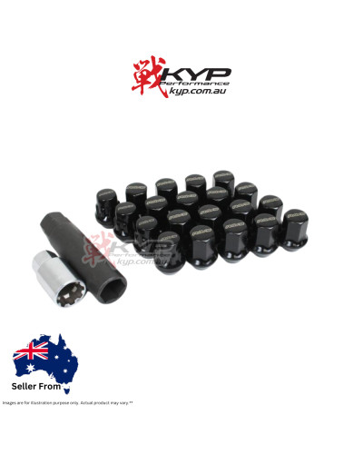 RAYS 19HEX LOCK & NUT WHEEL SET M14x1.5 BLACK : KYP Performance House