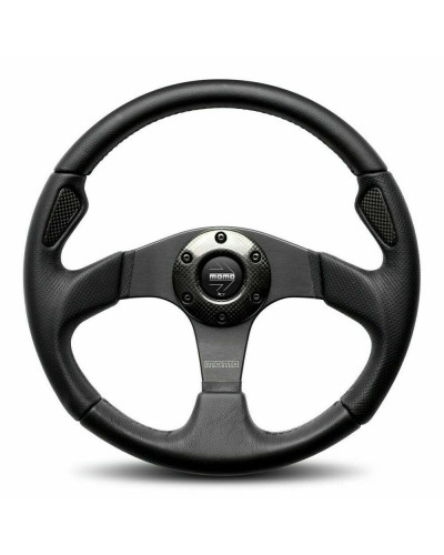 MOMO JET Black Leather 350mm Steering Wheel - 11102915211L : KYP Performance House