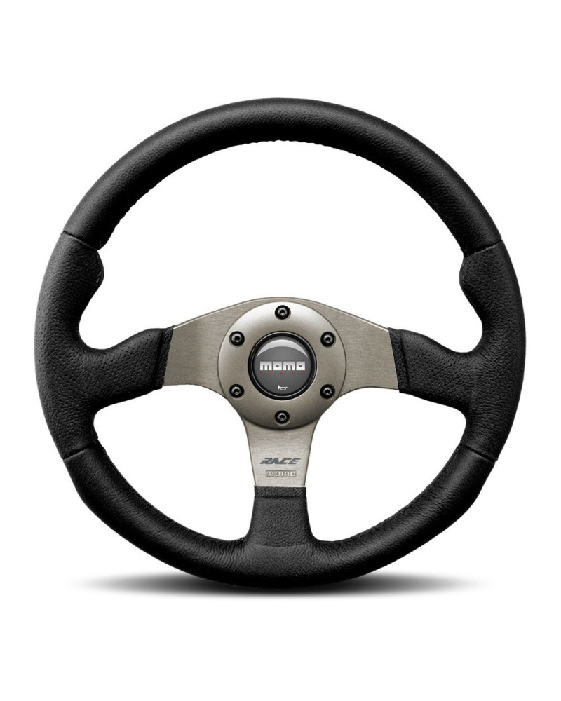 MOMO Race Black Leather 320mm Steering Wheel - 11108162912L : KYP Performance House