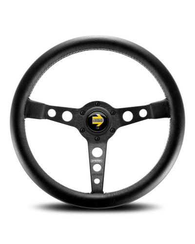 MOMO Prototipo Black Spokes Black Leather 350mm Steering Wheel - 11111525211R : KYP Performance House