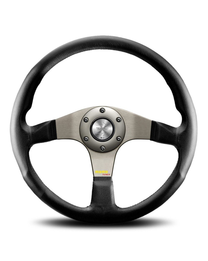 MOMO Tuner Anthracite Black Leather 350mm Steering Wheel - 11110335111L : KYP Performance House