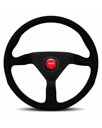 MOMO Montecarlo Black Alcantara With Red Stitching 320mm Steering Wheel - VMCALREDST32 : KYP Performance House