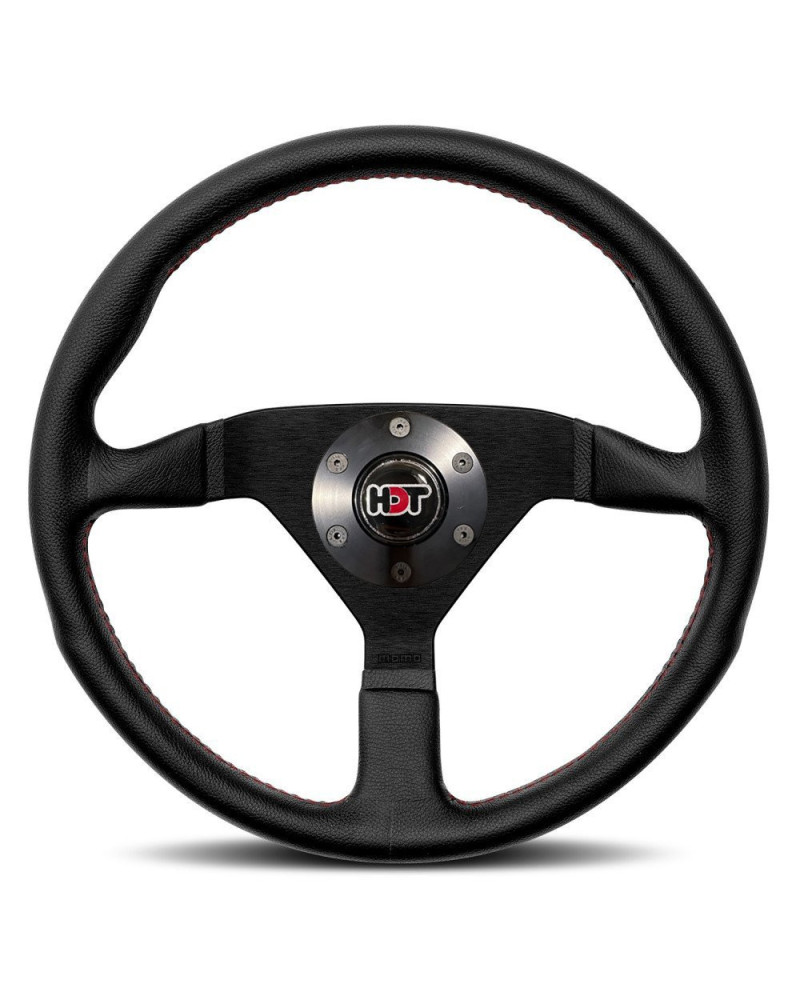 MOMO Montecarlo Black Leather With Red Stitching 350mm Steering Wheel HDT 4805 Hub - 11111785BKRER-HDT4805 : KYP Performance Hou