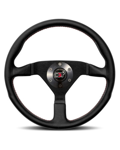 MOMO Montecarlo Black Leather With Red Stitching 350mm Steering Wheel HDT - 11111785BKRER-HDT : KYP Performance House