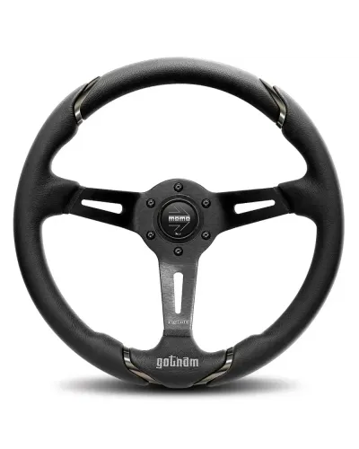 MOMO Gotham Black Leather 350mm Steering Wheel - VGOTHAM350NEL : KYP Performance House