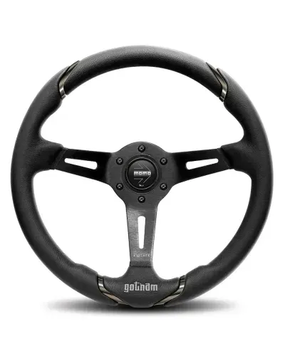 MOMO Gotham Black Leather 350mm Steering Wheel - VGOTHAM350NEL : KYP Performance House