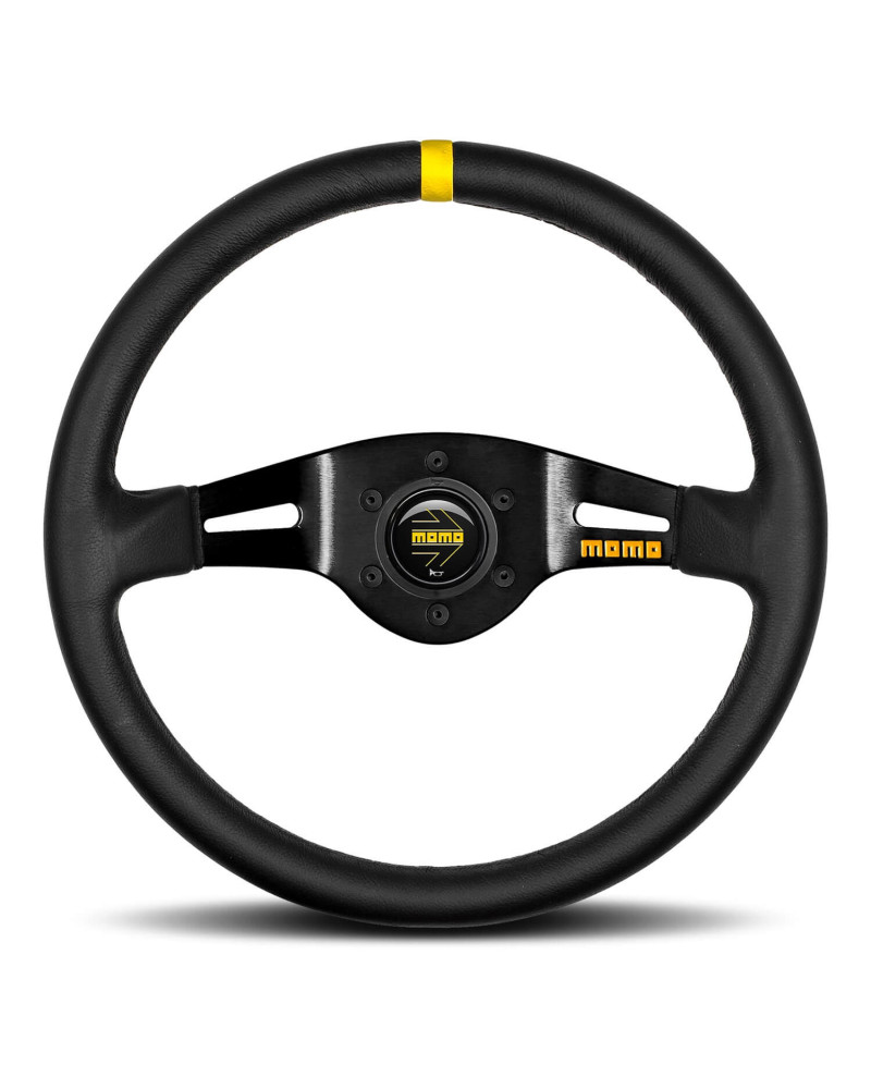 MOMO MOD.03 Black Leather Steering Wheel 350mm - 11150405212R : KYP Performance House