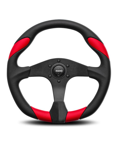 MOMO Quark Black/Red Steering Wheel 350 - VQUARK350REDR : KYP Performance House