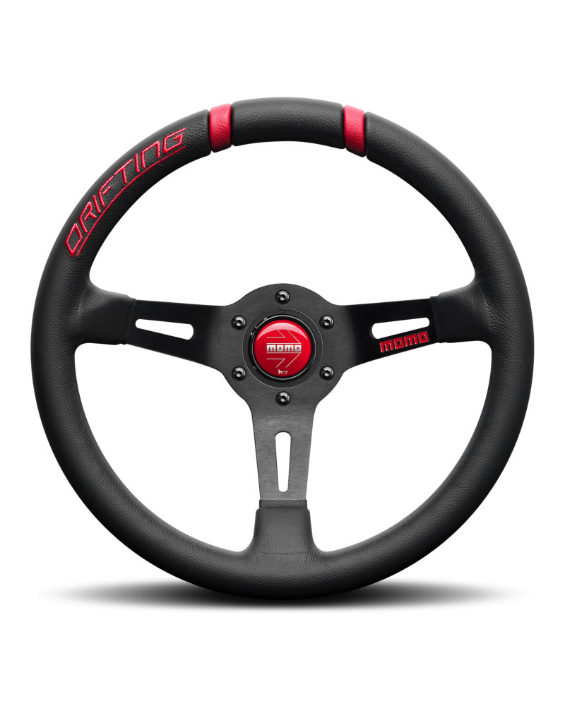 MOMO Drifting Black/Red 330mm Steering Wheel - VDRIFT33NROSL : KYP Performance House