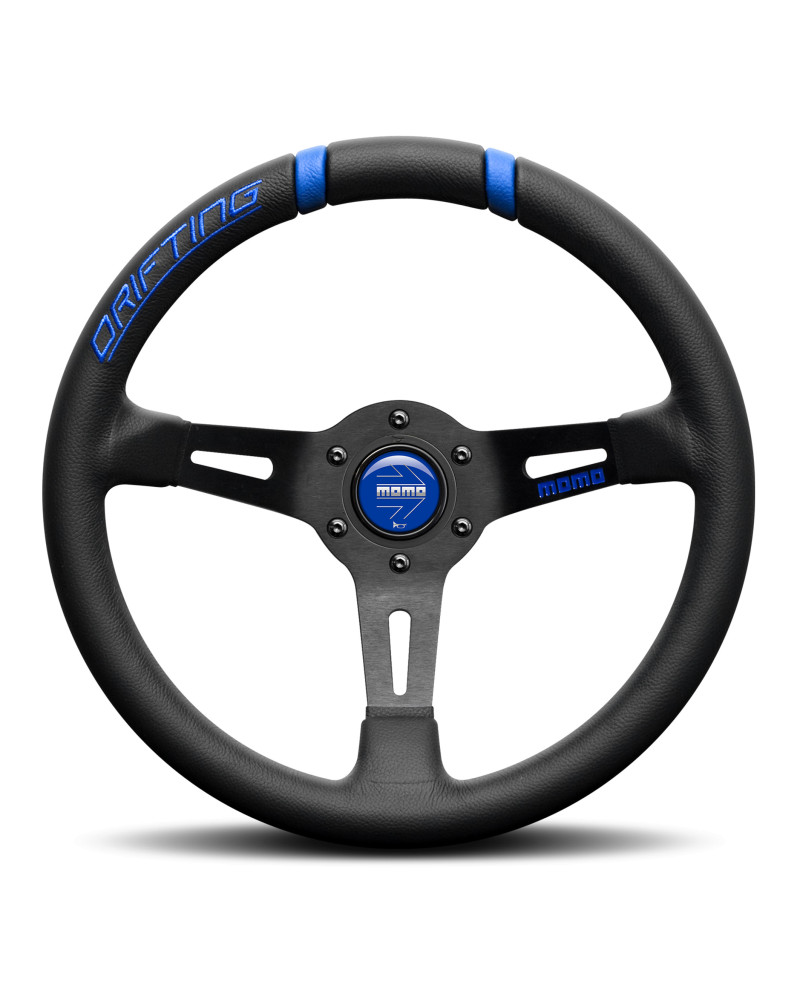 MOMO Drifting Black/Blue 330mm Steering Wheel - VDRIFT33NBLUR : KYP Performance House