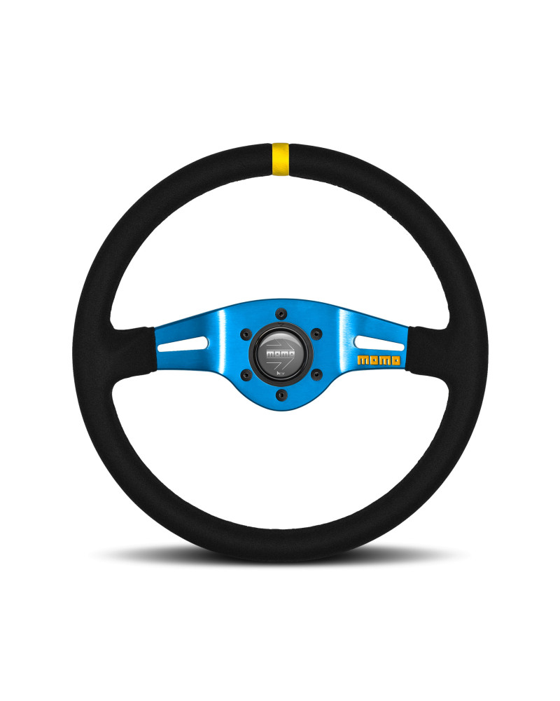 MOMO MOD.03 Black Blue Suede Steering Wheel 350mm - 11150405811R : KYP Performance House