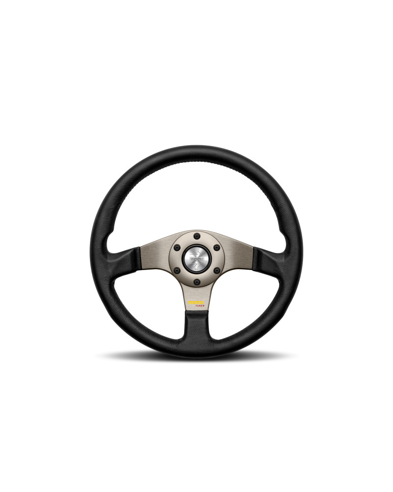 MOMO Tuner Anthracite Black Leather 320mm Steering Wheel - 11110332111R : KYP Performance House