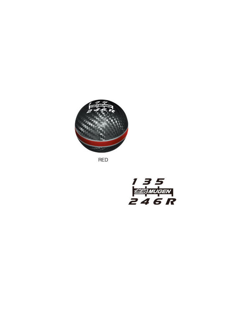 MUGEN CARBON SHIFT KNOB (RED) : KYP PERFORMANCE HOUSE | FOR TYPE R | FK8 | FD2 | EK9 | FL6