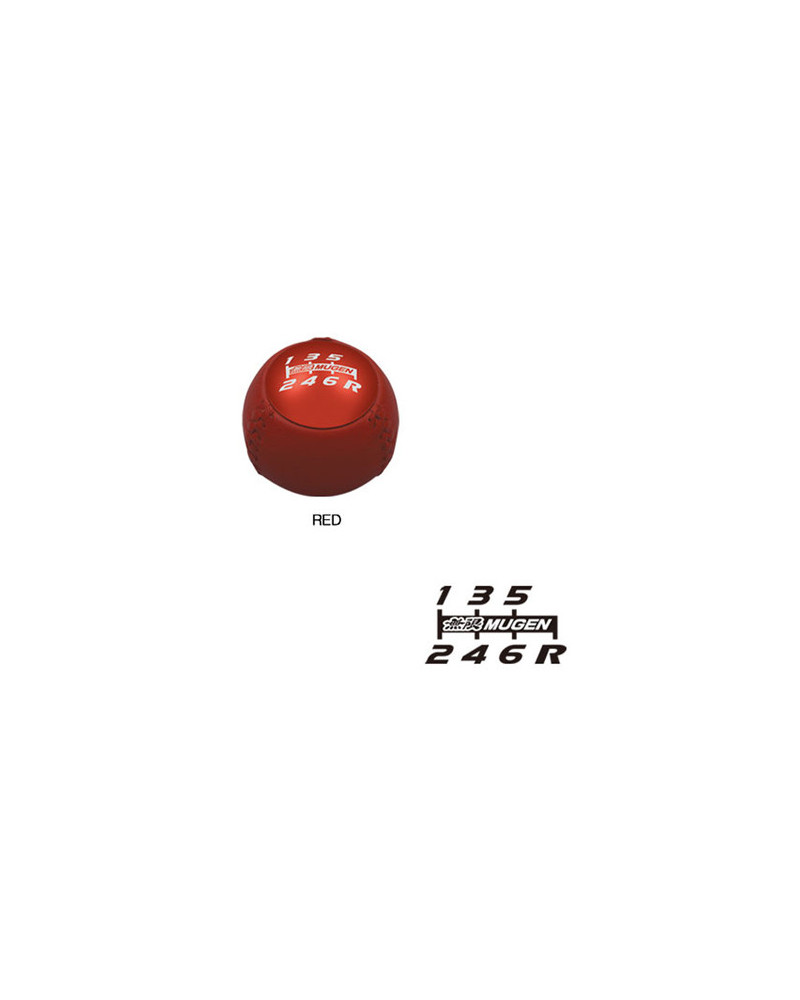 MUGEN LEATHER SHIFT KNOB (RED) : KYP PERFORMANCE HOUSE | FOR TYPE R | FK8 | FD2 | EK9 | FL11