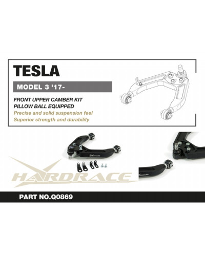 HARDRACE FRONT UPPER CAMBER KIT TESLA MODEL 3 '17- : KYP PERFORMANCE HOUSE