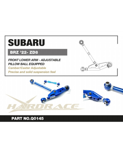 HARDRACE SUBARU BRZ '22- ZD8 ADJ. FRONT LOWER CONTROL ARM : KYP PERFORMANCE HOUSE