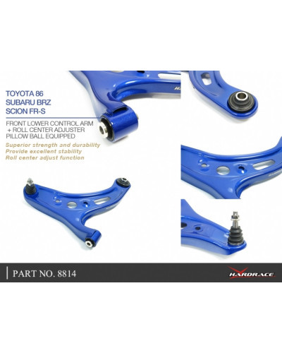 HARDRACE FRONT LOWER CONTROL ARM + ROLL CENTER ADJUSTER SUBARU, TOYOTA, 86, BRZ, FR-S, ZC 6, ZN6, FT86/FR-S ZN6/ZC6 : KYP PERFOR