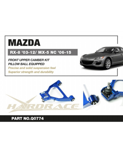 HARDRACE FRONT UPPER CAMBER KIT V2 MAZDA, MX5 MIATA, RX8, SE3P 03-12, NC 06-14 : KYP PERFORMANCE HOUSE |FAST SHIPPING JDM CAR PA