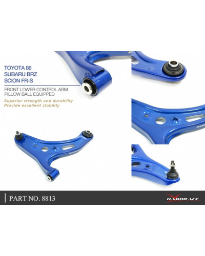 HARDRACE FRONT LOWER CONTROL ARM 2PCS/SET SUBARU, TOYOTA, 86, BRZ, FR-S, ZC 6, ZN6, FT86/FR-S ZN6/ZC6 : KYP PERFORMANCE HOUSE