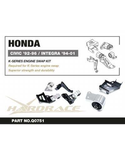 HARDRACE K SWAP ENGINE MOUNT KIT HONDA, CIVIC, EG, EH '92-'95, DC2 '94-'01 : KYP PERFORMANCE HOUSE