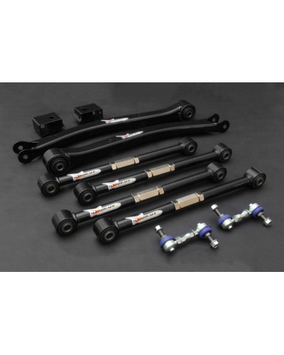 HARDRACE PILLOW BALL REAR ADJUSTABLE ARM SET BLACK (TRAILING/LATERAL) SUBARU IMPREZA WRX GC/GF/GM 92-00, GD/GG 01-06, STI GV/GF/