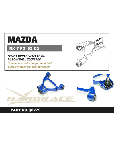 HARDRACE MAZDA '91-02 FD RX-7 ADJ.FRONT UPPER CAMBER ARM V2 : KYP PERFORMANCE HOUSE