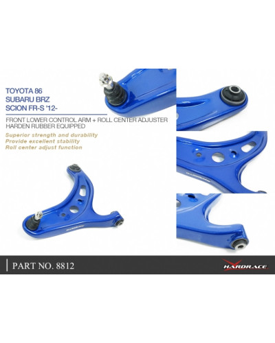 HARDRACE FRONT LOWER CONTROL ARM + ROLL CENTER ADJUSTER SUBARU, TOYOTA, 86, BRZ, FR-S, ZC 6, ZN6, FT86/FR-S ZN6/ZC6 : KYP PERFOR