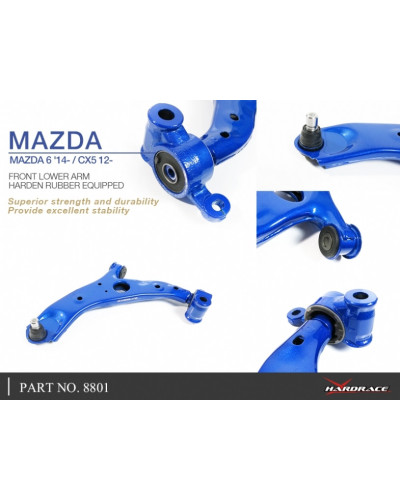 HARDRACE FRONT LOWER ARM MAZDA, 6/ATENZA, CX5, GJ 14-, KE 12-17, KF 17-PRESENT : KYP PERFORMANCE HOUSE