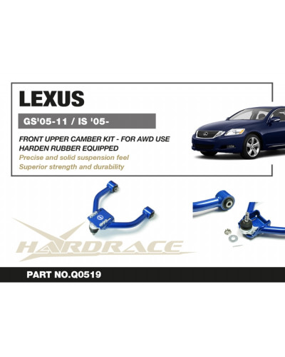 HARDRACE LEXUS GS '05-11/ IS '05-/ TOYOTA CROWN '03-08/ MARK X '04-09 FRONT UPPER CAMBER KIT V2 : KYP PERFORMANCE HOUSE