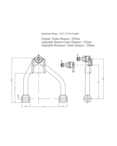 HARDRACE FRONT UPPER NEGATIVE ARM TOYOTA, LEXUS, CROWN, CROWN MAJESTA, GS, IS, MARK X/REIZ, GRX120 04-09, XE20 06-13, GR : KYP P