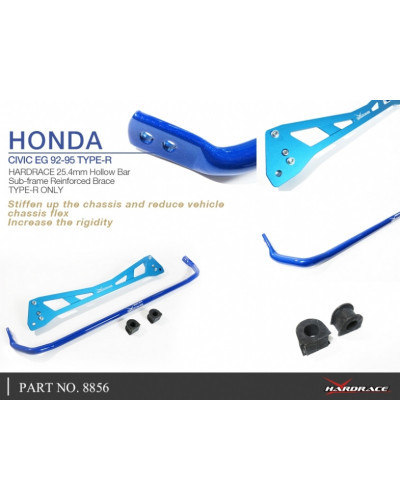 HARDRACE REAR SWAY BAR 25.4MM+SUBFRAME BRACE SET HONDA, CIVIC, EG, EH, EJ1/2 : KYP PERFORMANCE HOUSE