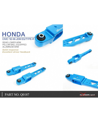 HARDRACE REAR BILLET LOWER ARM ALUMINUM HONDA, CIVIC, CRX, INTEGRA, EF6/7/8, DC2 94-01, DC2 TYPE R 95-98, EC/ED/EE/EF, EG, EH, E