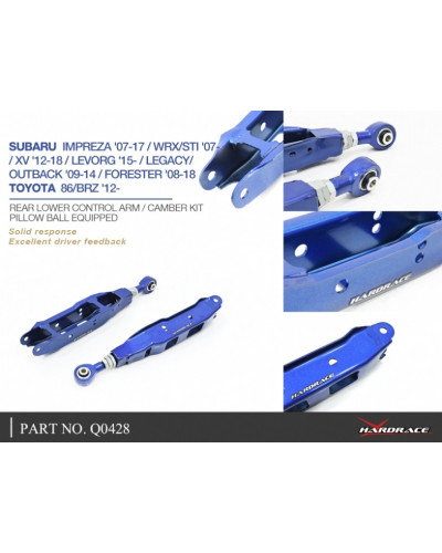 HARDRACE REAR LOWER CONTROL ARM SUBARU, TOYOTA, 86, BRZ, FR-S, IMPREZA, LEGACY, LEVORG, OUTBACK, XV, BR 09-14, BS 14-, 1S : KYP 