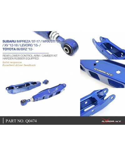 HARDRACE REAR LOWER CONTROL ARM SUBARU, TOYOTA, 86, BRZ, FR-S, IMPREZA, LEGACY, LEVORG, OUTBACK, XV, BR 09-14, BS 14-, 1S : KYP 