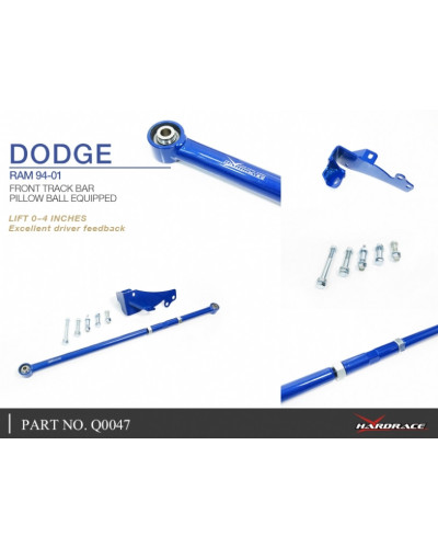 HARDRACE FRONT TRACK BAR LIFT 0~4 INCHES DODGE, RAM, 94-01 : KYP PERFORMANCE HOUSE