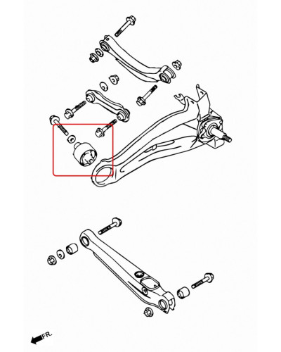 HARDRACE REAR TRAILING ARM BUSHING MITSUBISHI, LANCER MIRAGE, 01~07 : KYP PERFORMANCE HOUSE