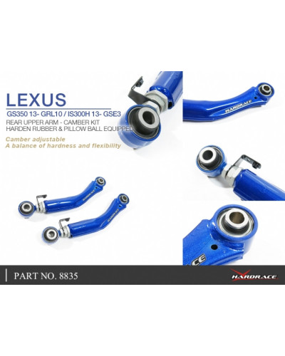 HARDRACE REAR UPPER ARM CAMBER KIT (HARDENED RUBBER+PILLOW BALL) LEXUS, GS, IS, RC, GRL10 12-, 15-PRESENT, XE30 14-PRESENT : KYP