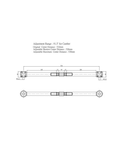 HARDRACE ADJUSTABLE REAR CAMBER ARM MINI, COOPER, COUNTRYMAN, PACEMAN, R60 10-16, R50/52/53, R55/56/57/58/59, R61 13-16 : KYP PE