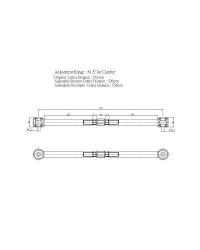 HARDRACE ADJUSTABLE REAR CAMBER ARM MINI, COOPER, COUNTRYMAN, PACEMAN, R60 10-16, R50/52/53, R55/56/57/58/59, R61 13-16 : KYP PE