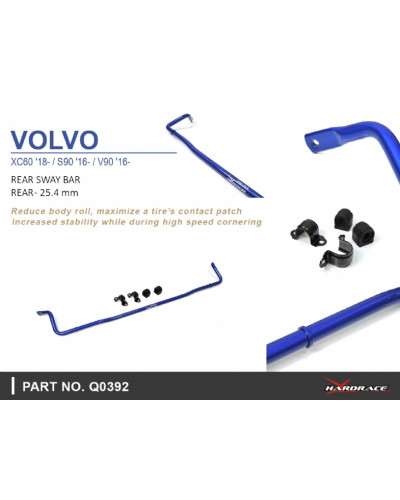 HARDRACE REAR SWAY BAR 25.4MM VOLVO, S60, S90, V60, V90, XC60, 17-PRESENT, 18-PRESENT, 18-PRESENT : KYP PERFORMANCE HOUSE