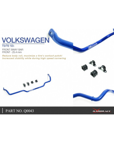 HARDRACE FRONT SWAY BAR VOLKSWAGEN, TRANSPORTER, T5 03-16, T6 16-PRESENT : KYP PERFORMANCE HOUSE