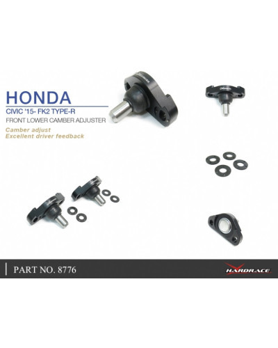 HARDRACE FRONT LOWER CAMBER ADJUSTER 2PCS/SET HONDA, CIVIC, FK2 TYPE-R : KYP PERFORMANCE HOUSE