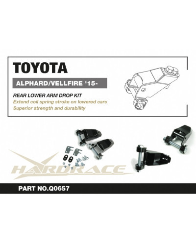 HARDRACE TOYOTA ALPHARD '15-/VELLFIRE '15- REAR LOWER ARM DROP KIT  : KYP PERFORMANCE HOUSE