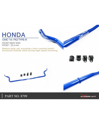 HARDRACE FRONT SWAY BAR HONDA, CIVIC, FK2 TYPE-R : KYP PERFORMANCE HOUSE