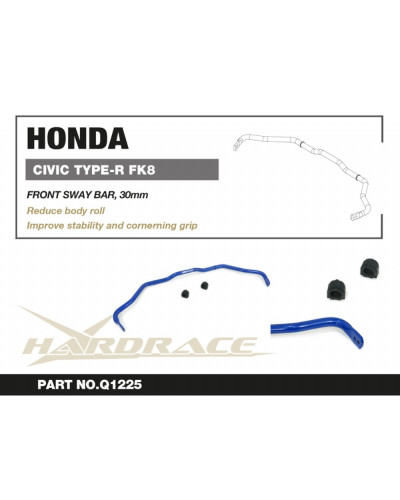 HARDRACE 30MM FRONT SWAY BAR HONDA, CIVIC TYPE-R FK8 '17-21 : KYP PERFORMANCE HOUSE