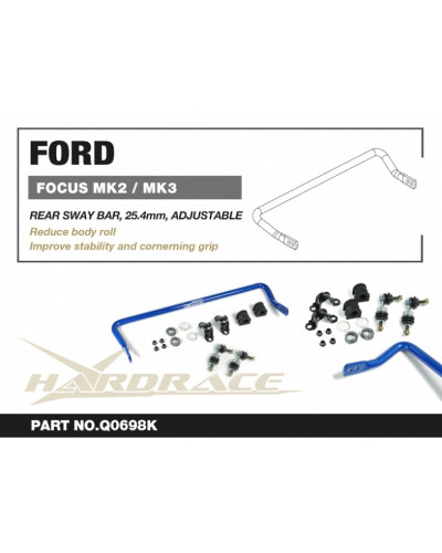 HARDRACE FORD FOCUS MK2 '04-11(NON-RS)/FOCUS MK3 12- (NON-ST/RS) REAR SWAY BAR FULL KIT : KYP PERFORMANCE HOUSE