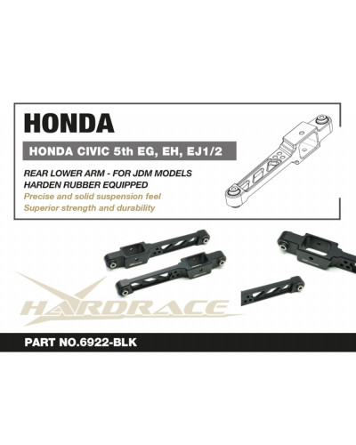 HARDRACE REAR BILLET LOWER CONTROL ARM HONDA CIVIC EG6 INTEGRA DC2 TYPE R BLACK : KYP PERFORMANCE HOUSE