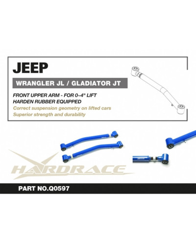 HARDRACE JEEP WRANGLER JL/GLADIATOR JT FRONT LOWER ADJ ARM LIFT 0-4" V2 : KYP PERFORMANCE HOUSE