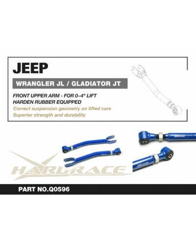 HARDRACE JEEP WRANGLER JL/GLADIATOR JT FRONT UPPER ADJ ARM LIFT 0-4"V2 : KYP PERFORMANCE HOUSE