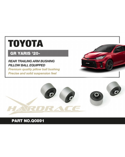 HARDRACE REAR TRAILING ARM BUSHING KIT TOYOTA GR YARIS '20-, GR COROLLA '22-  : KYP PERFORMANCE HOUSE |FAST SHIPPING JDM CAR PAR